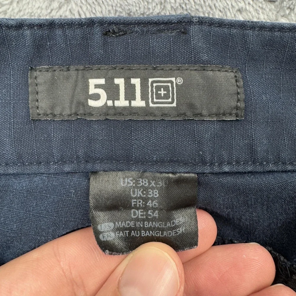 5.11 Tactical Stryke Pants‎ Mens 37x29 Navy Blue Ripstop Multi-Pocket Cargo